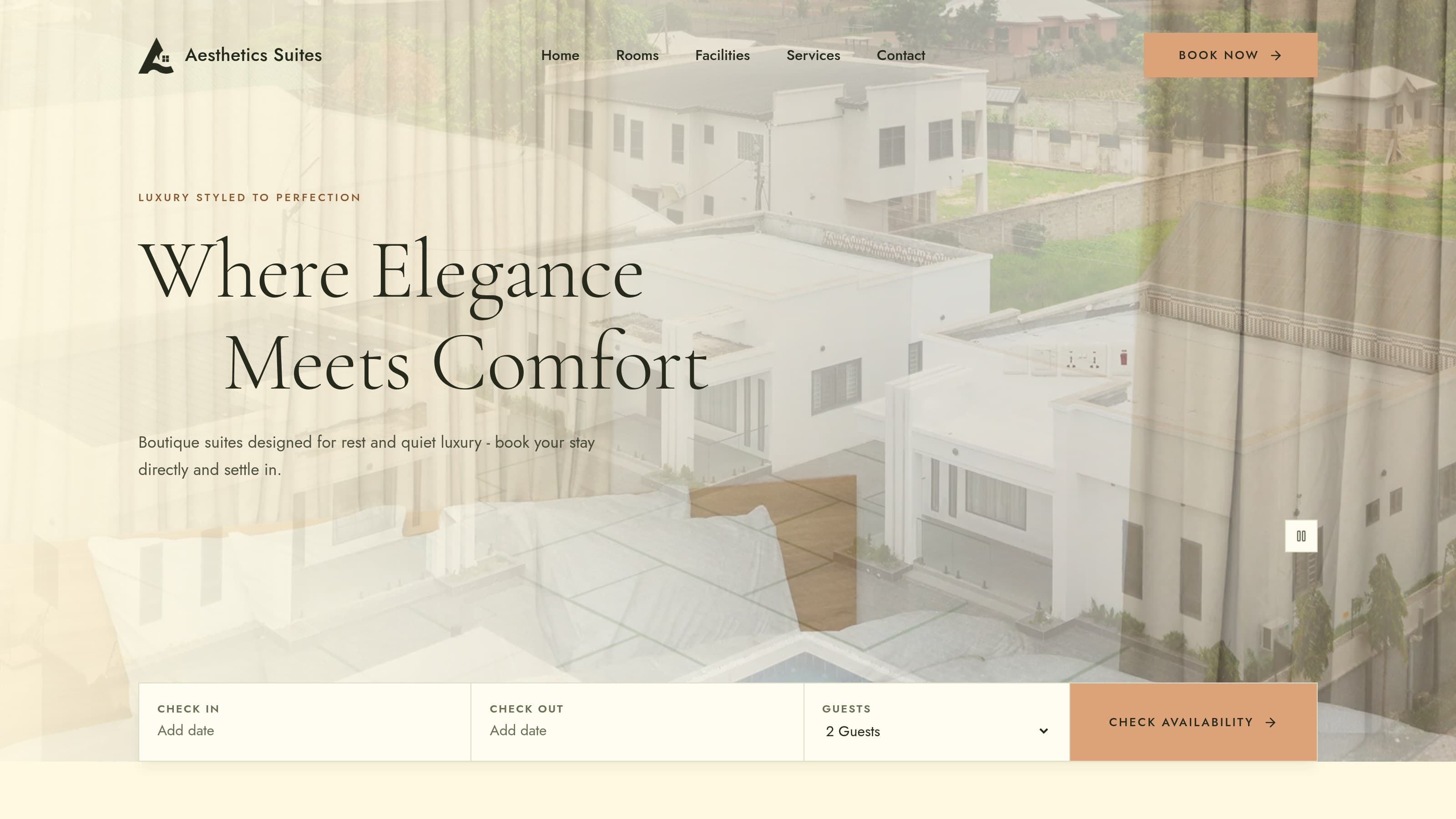 Aesthetics Suites: Hotel Booking Site, Payments & Admin Console